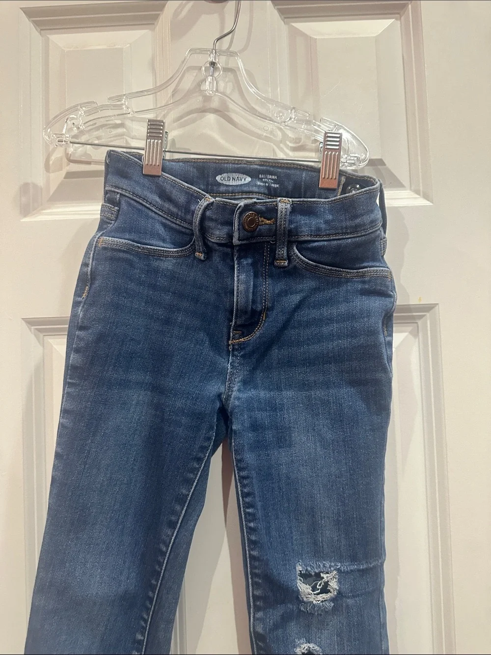 NWOT Old Navy Kids Dark Blue Distressed Skinny Jeans size 10